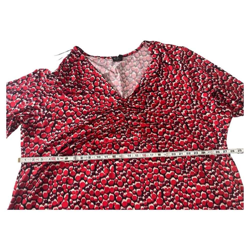 🌹 IGIGI by Yuliya Raquel Red Print Twist-Front Dress l Size 30/32 l Poshmark - Picture 5 of 7